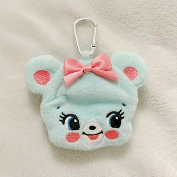 Japanese Kawaii Swimmer Blue Bear Soft EarPods Coin Trinket Pouch - Picture 1 of 2